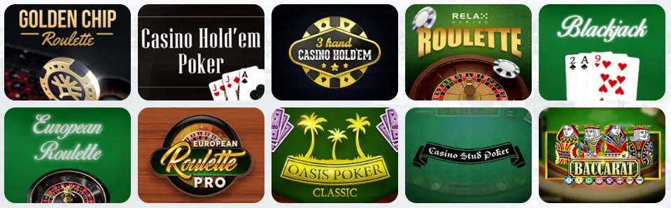 Juegos de mesa en HORUS CASINO
